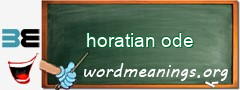 WordMeaning blackboard for horatian ode